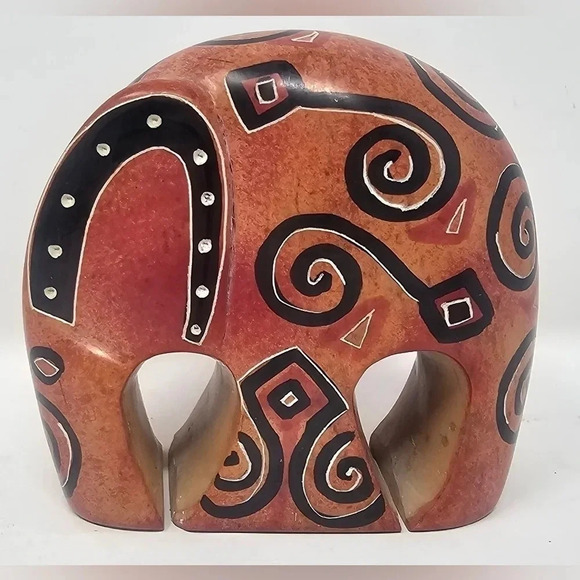 Swahili Imports Handmade Soapstone Nesting Elephant Paperweight from Kenya - Picture 2 of 12